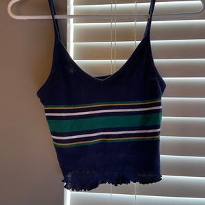 pacsun dark blue striped tank top